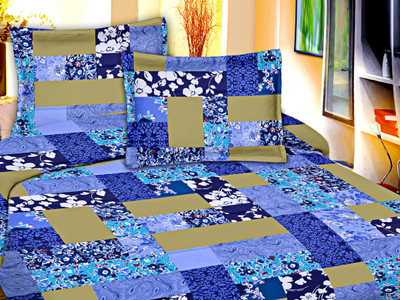 33% OFF on Urban Style Cotton Floral Single Bedsheet 1 Bedsheet, Blue