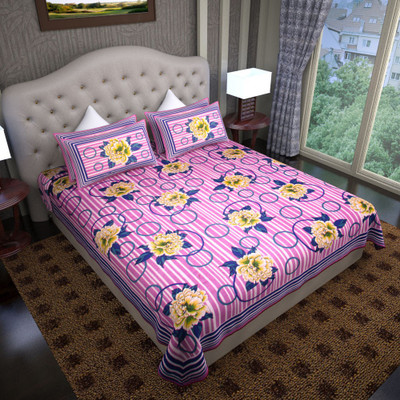 73% OFF on Graffiti Home Cotton Floral Double Bedsheet