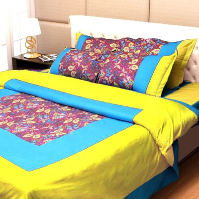 39% OFF on Lullabies By Sukuma Cotton Floral King Bedsheet