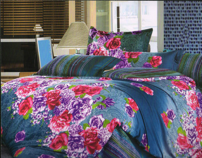 70% OFF on Rose Petal Polyester Graphic Double Bedsheet