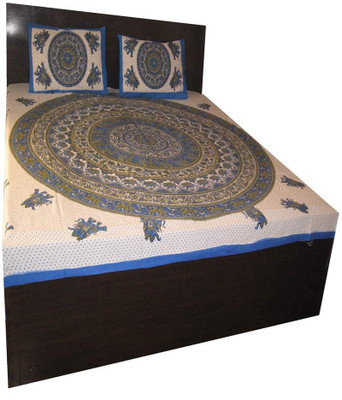 13% OFF on Charu Exports Cotton Printed Double Bedsheet