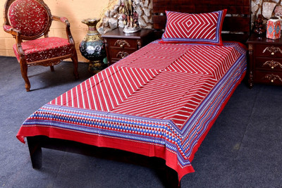 64% OFF on Silkworm Cotton Striped Single Bedsheet