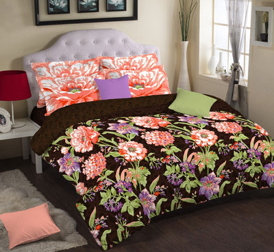 Portico New York Cotton Printed King Bedsheet 1 Bed Sheet, 2 Pillow Covers, Multicolor