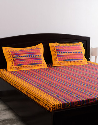 56% OFF on Vivid Rajasthan Cotton Printed Double Bedsheet