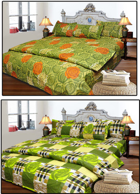 30% OFF on JBG Home Store Cotton Floral King Bedsheet