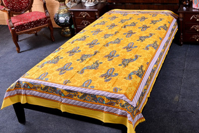 3% OFF on Silkworm Cotton Printed Single Bedsheet Single Bed Sheet, Yellow