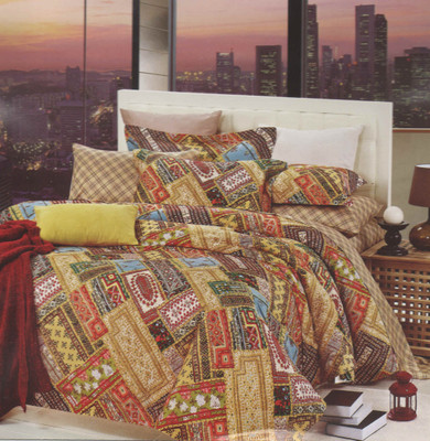 26% OFF on Aarco Cotton, Satin Self Design Double King Bedsheet