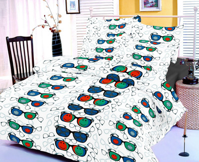 6% OFF on Satcap Cotton Abstract Double Fitted Bedsheet