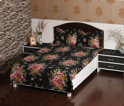 60% OFF on Aalidhra Polyester Silk Blend Floral Double Bedsheet