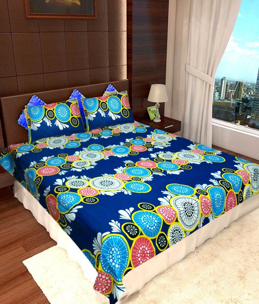 66% OFF on Homefab India Cotton Abstract Double Bedsheet