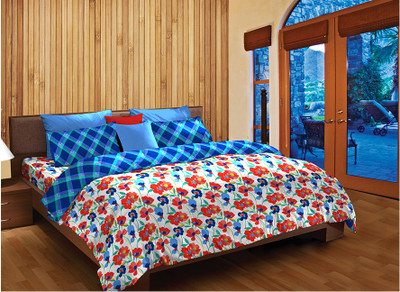 5% OFF on Home Expression USA Cotton Floral Single Bedsheet 1 Bedsheet, 1 Pillow Cover, Red||Blue||White 5% OFF on Home Expression USA Cotton Floral Single Bedsheet 1 Bedsheet, 1 Pillow Cover, Red||Blue||White