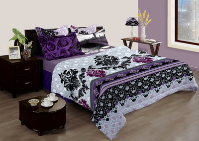 10% OFF on Raymond Cotton Printed Double Bedsheet 1 Bedsheet, 4 Pillow Cover, Multicolor