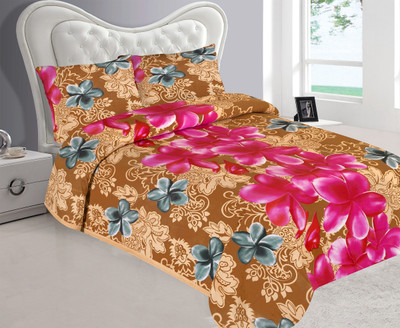 57% OFF on Buy Clues Cotton Floral Double Bedsheet
