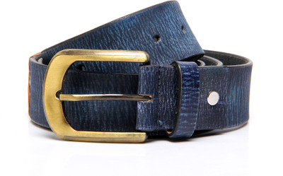 55% OFF on Ligans NY Men Casual, Evening, Party Blue Genuine Leather Belt Blue