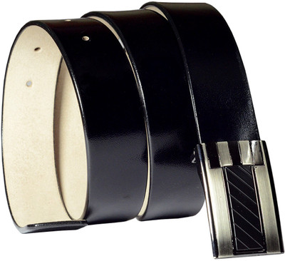 70% OFF on Magiq Men Casual, Formal Black Genuine Leather Belt Black