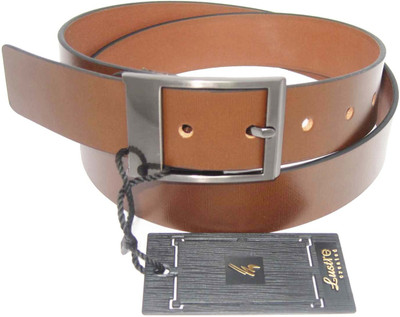 31% OFF on Lustre International Men Formal Brown Genuine Leather Belt Brown