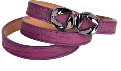 65% OFF on Vivaa Women Casual Purple Artificial Leather Belt Purple
