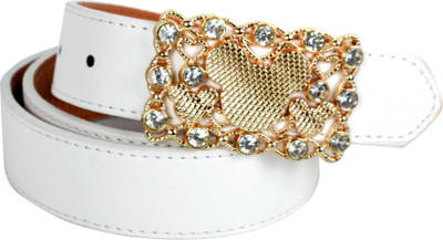 60% OFF on Vivaa Women Casual White Artificial Leather Belt White