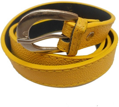 74% OFF on D&D Girls Casual Yellow Artificial Leather Belt Yellow-09