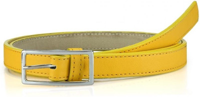 75% OFF on Oleva Women Casual, Formal Yellow Genuine Leather Belt Yellow