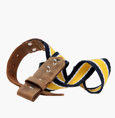 60% OFF on 99cells Men, Women Casual Multicolor Fabric Belt Yellow