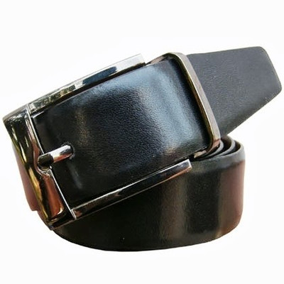 28% OFF on Winsome Deal Men Formal Black Genuine Leather Reversible Belt Black