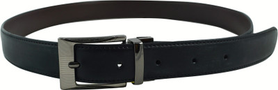 46% OFF on Burdy Men Formal Black Artificial Leather Reversible Belt Black