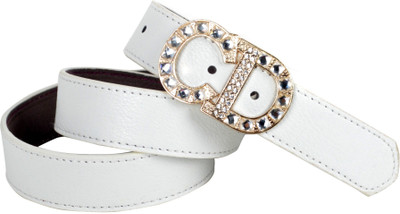 60% OFF on Vivaa Women Casual White Artificial Leather Belt White