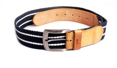 44% OFF on Ligans NY Men, Women Casual Blue, Khaki Genuine Leather, Canvas Belt Multicolor
