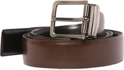 50% OFF on Air Men Formal Black Artificial Leather Reversible Belt Black