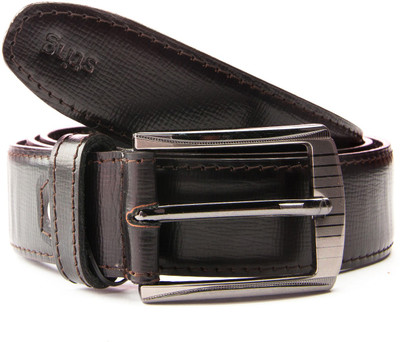 Sting Men Casual Black Genuine Leather Belt Black