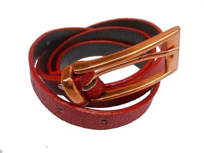 74% OFF on D&D Girls Casual Red Artificial Leather Belt Red-05