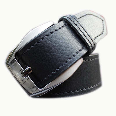 56% OFF on Winsome Deal Men Casual Black Genuine Leather Belt Black