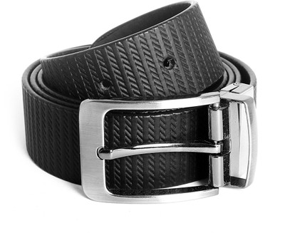 55% OFF on Ligans NY Men Formal Black Genuine Leather Belt Black