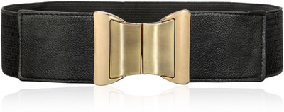 60% OFF on Calvino Women Casual, Formal Black Artificial Leather Belt Black