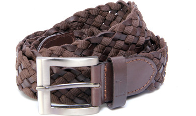 55% OFF on Ligans NY Men, Women Casual, Evening, Party Brown Genuine Leather, Canvas Belt Brown