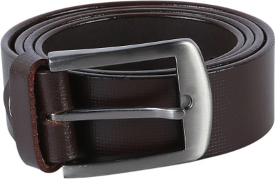 TIE & CUFFS Men Formal, Party Brown Genuine Leather Belt BROWN