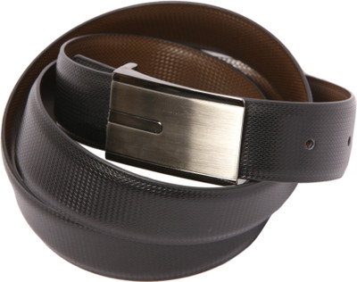 50% OFF on Air Men Formal Black Artificial Leather Reversible Belt Black