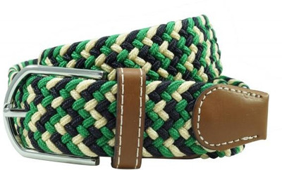 The Tie Hub Men Casual Green Synthetic Belt Green, Black