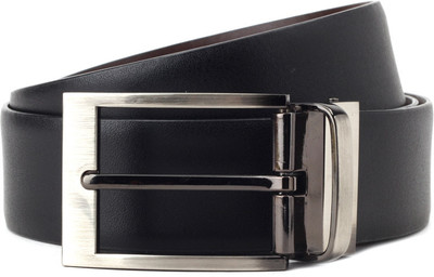 Newhide Men Brown, Black Metal Reversible Belt Black and Brown