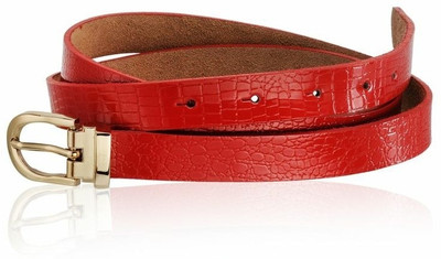 76% OFF on Cappuccino Women Casual Red Artificial Leather Belt Red