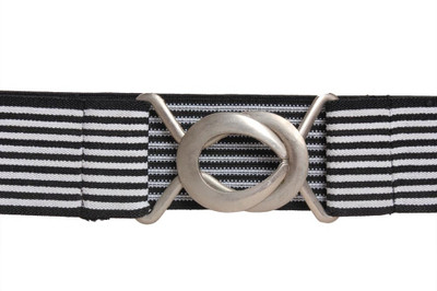 20% OFF on Khoobsurati Women Casual Black Fabric Belt Black, White