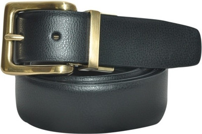 HideCraft Men Formal Black Genuine Leather Reversible Belt Blk