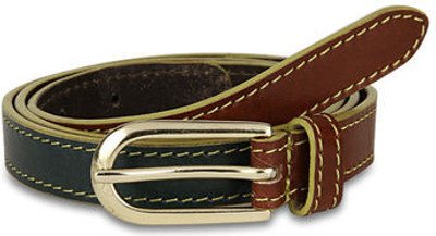 55% OFF on Paradigm Design Lab Men Casual Green, Brown Genuine Leather Belt Green