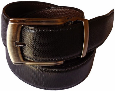 83% OFF on MMS Men Formal Black Canvas Reversible Belt Black
