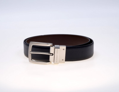 50% OFF on Bombay High Men Formal Black Genuine Leather Reversible Belt BLK