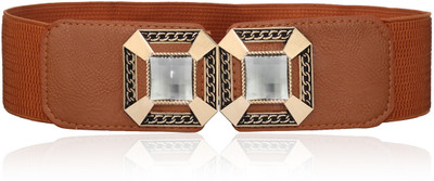 60% OFF on Calvino Women Casual, Formal Brown Artificial Leather Belt Brown