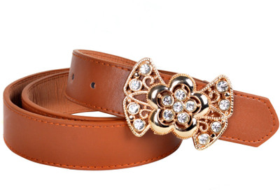 60% OFF on Vivaa Women Casual Brown Artificial Leather Belt Rust