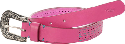 Ilina Women Casual Pink Genuine Leather, Metal Belt Pink