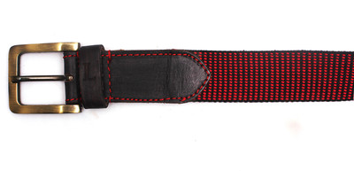 55% OFF on Ligans NY Men, Women Casual Red, Black Genuine Leather, Canvas Belt Multicolor
